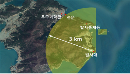 (육상통제) 발사대 중심 반경 3km