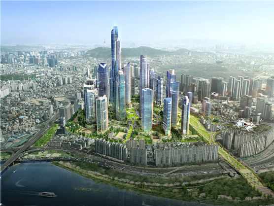 <용산국제업무지구 조성 조감도(안)>
