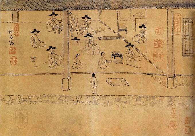 조선시대로 시간여행…안산시, 청문당에서 현정승집도 재현 행사(현정승집도 그림).