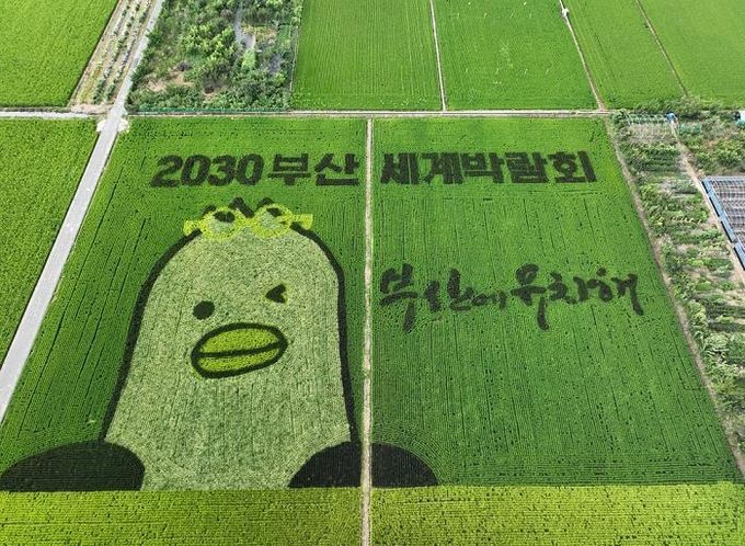 2030부산세계박람회 유치 기원 논 그림