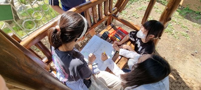탄소중립 숲교육 프로그램 활동 사진(우리학교 나무지도 그리기)