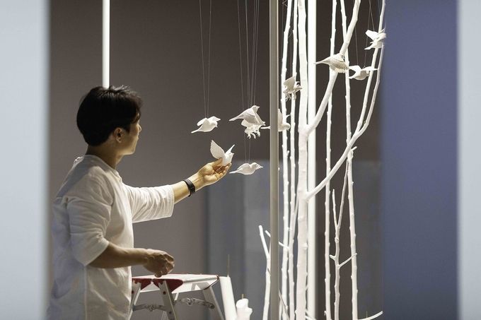 2019 경기도자미술관 국제 창작 교류_영국도자비엔날레 참여_맹욱재 작가_ 작품설치 모습