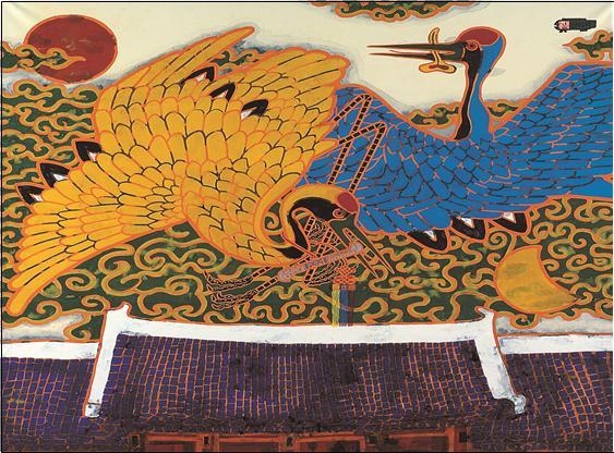 박생광'십장생(학)'