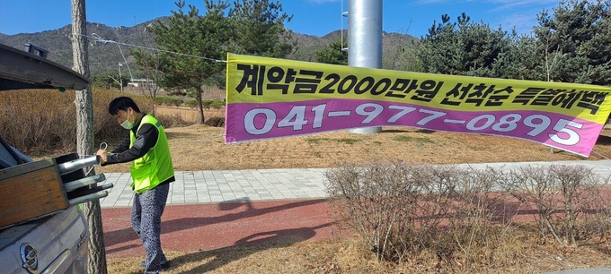 불법광고물 정비작업 사진