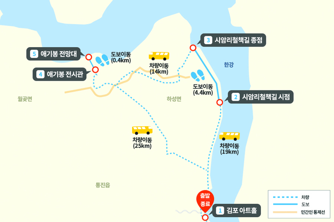 DMZ 평화의 길 테마노선 노선도