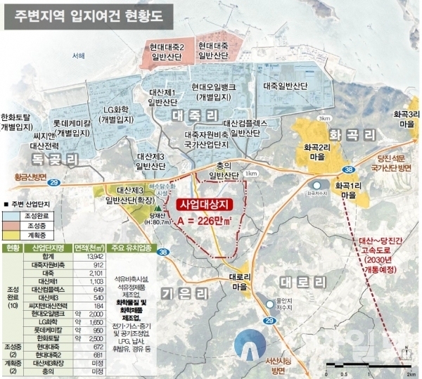 산업단지 위치도(사진=충남도)