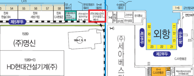 산업혁신과 DS단석 위치도