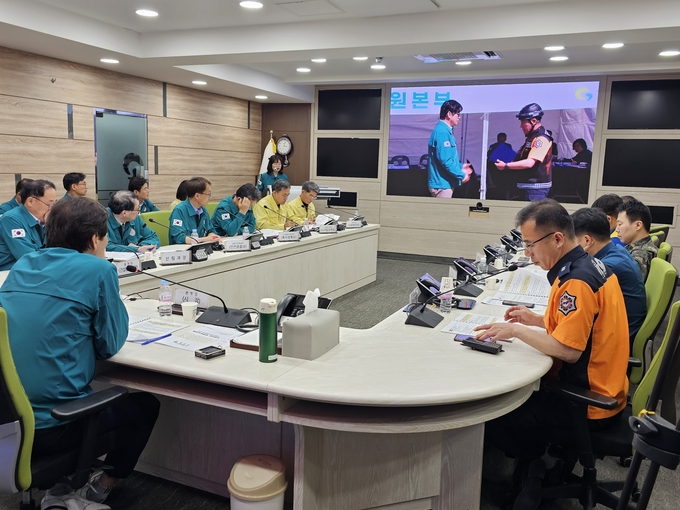 경산시- '집중호우에 따른 산사태 발생 및 복합재난' 대응 훈련 실시(긴급구조통제단 이양)