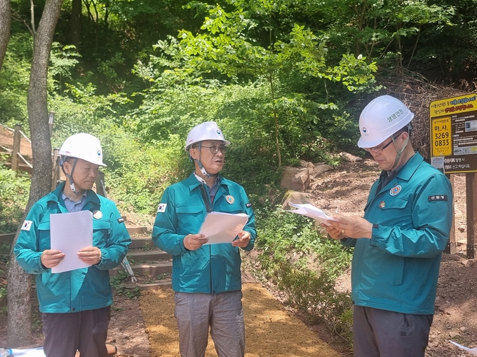 태백시 산사태예방 사업지 현장점검