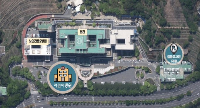 부산 어린이병원 위치도 및 조감도