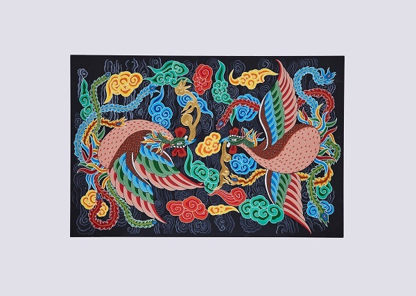 (단청) 전주 풍남문 홍예반자 봉황도-이서진