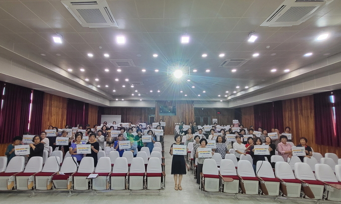 한마음교육 농작업 안전 실천 결의 모습