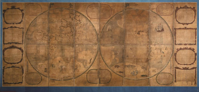 부산박물관 소장 곤여전도(1674)