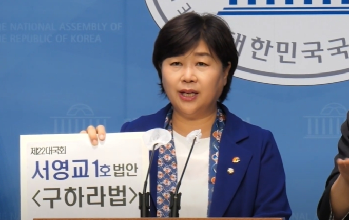 구하라법 통과를 촉구하는 서영교 국회의원