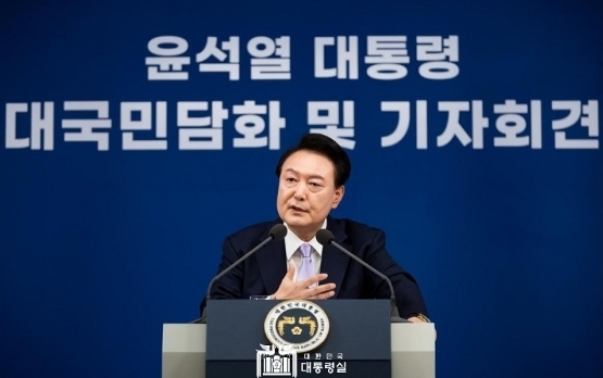 11월 7일 윤석열 대통령은 용산 대통령실에서 대국민담화 및 기자회견을 진행했다.(사진=대통령실 홈페이지)