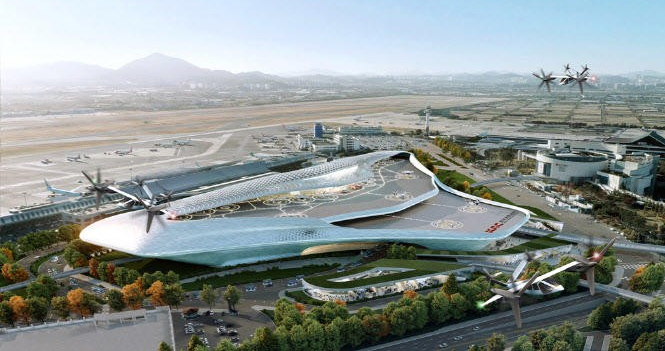 김포공항 UAM 이착륙장 등 복합환승시설 조감도(사진=서울시)