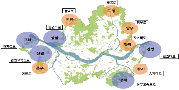 관문녹지 위치도