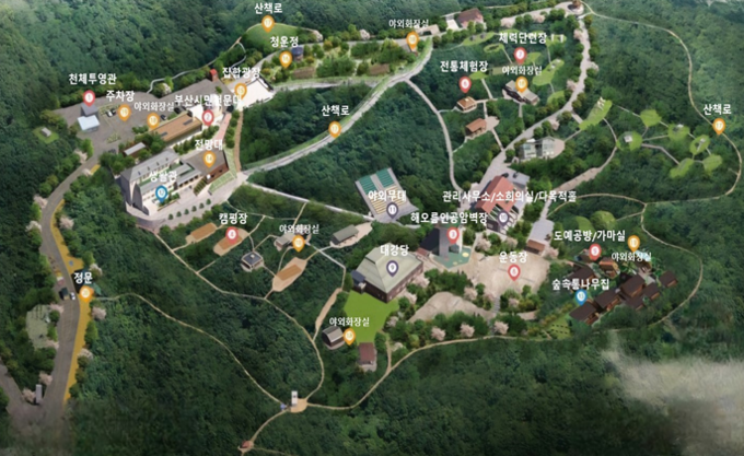 現 금련산청소년수련원 배치도
