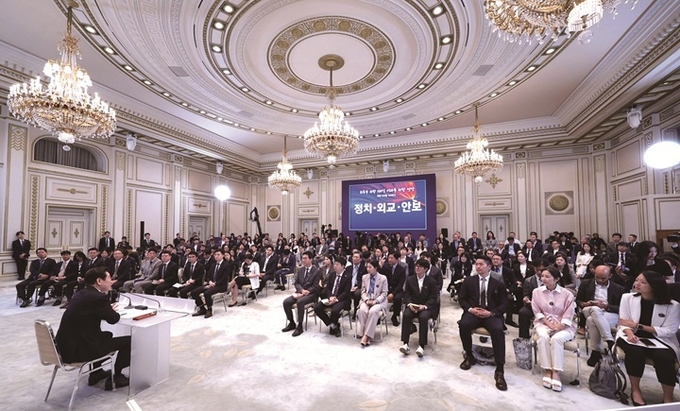 이재명 대통령이 9월 11일 청와대 영빈관에서 열린 취임 100일 기자회견 '회복을 위한 100일, 미래를 위한 성장'에서 발언하고 있다. (사진= 뉴시스)