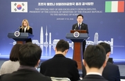 한-이탈리아 정상 공동언론발표 "과학·방산 등 협력 확대…중기 육성·지원도 추진"